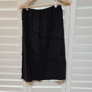 Chico's Black Midi Pencil Skirt with Ruffles